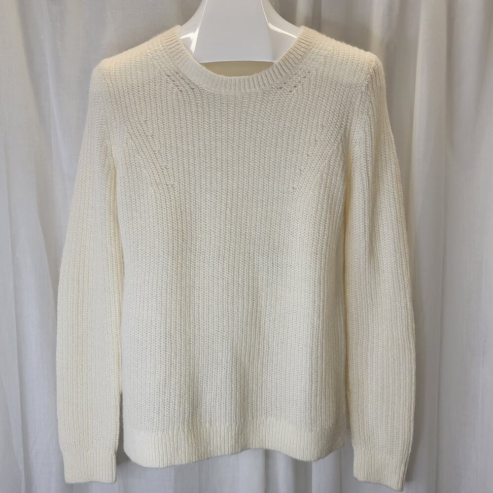 LOFT Cream Crewneck Pullover Sweater, S